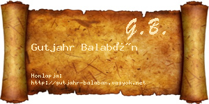 Gutjahr Balabán névjegykártya